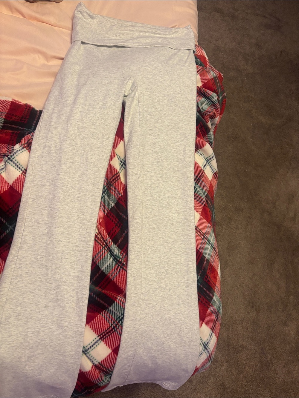 Garage Light Heather Gray Lounge Pants with Fold-Over Waist